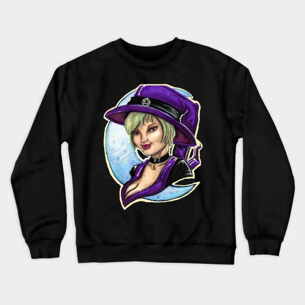 Lilith's Witching Moon Crewneck Sweatshirt by Djnebulous